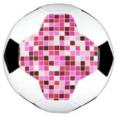 プールタイル、ピンクモザイクタイル、幾何学模様 サッカーボール (回転)