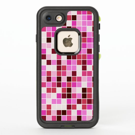 プールタイル ピンクモザイクタイル 幾何学模様 LifeProof iPhoneケース (裏面)