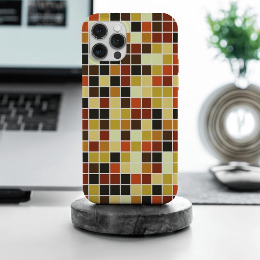 プールタイル, ブラウンモザイクタイル, 幾何学模様 Case-Mate iPhoneケース
