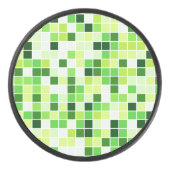 プールタイル、緑のモザイクタイル、幾何学的パターン アイスホッケーパック (正面)