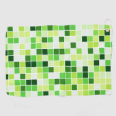 プールタイル、緑のモザイクタイル、幾何学的パターン ゴルフタオル (横)
