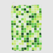 プールタイル、緑のモザイクタイル、幾何学的パターン ゴルフタオル (正面)