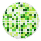 プールタイル、緑のモザイクタイル、幾何学的パターン セラミックノブ (正面)