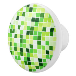 プールタイル、緑のモザイクタイル、幾何学的パターン セラミックノブ