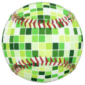 プールタイル、緑のモザイクタイル、幾何学的パターン ソフトボール (正面)