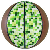 プールタイル、緑のモザイクタイル、幾何学的パターン バスケットボール (縦)