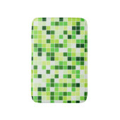 プールタイル、緑のモザイクタイル、幾何学的パターン バスマット (正面縦)