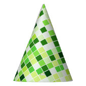 プールタイル、緑のモザイクタイル、幾何学的パターン パーティーハット (左)