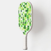 プールタイル、緑のモザイクタイル、幾何学的パターン ピックルボールラケット (左)