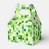プールタイル、緑のモザイクタイル、幾何学的パターン フェイバーボックス (正面サイド)