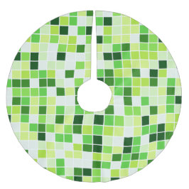 プールタイル、緑のモザイクタイル、幾何学的パターン ブラッシュドポリエステルツリースカート