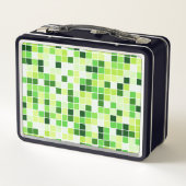 プールタイル、緑のモザイクタイル、幾何学的パターン メタルランチボックス (裏面)