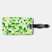 プールタイル、緑のモザイクタイル、幾何学的パターン ラゲッジタグ (裏面横)