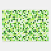 プールタイル、緑のモザイクタイル、幾何学的パターン ラッピングペーパーシート (正面3)