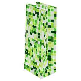 プールタイル、緑のモザイクタイル、幾何学的パターン ワインギフトバッグ