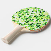プールタイル、緑のモザイクタイル、幾何学的パターン 卓球ラケット (正面アングル)