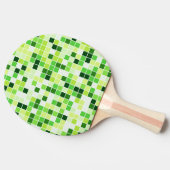 プールタイル、緑のモザイクタイル、幾何学的パターン 卓球ラケット (横)
