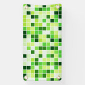 プールタイル、緑のモザイクタイル、幾何学的パターン 横断幕 (縦)