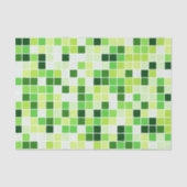 プールタイル、緑のモザイクタイル、幾何学的パターン 薄葉紙 (正面)