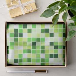 プールタイル、緑のモザイクタイル、幾何学的パターン 薄葉紙