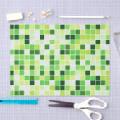 プールタイル、緑のモザイクタイル、幾何学的パターン 薄葉紙 (クラフト)