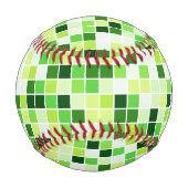 プールタイル、緑のモザイクタイル、幾何学的パターン 野球ボール (裏面)