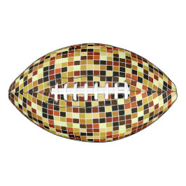 プールタイル、茶色のモザイクタイル、幾何学的パターン アメリカンフットボール