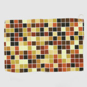 プールタイル、茶色のモザイクタイル、幾何学的パターン ゴルフタオル (横)