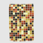 プールタイル、茶色のモザイクタイル、幾何学的パターン ゴルフタオル (正面)