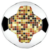 プールタイル、茶色のモザイクタイル、幾何学的パターン サッカーボール (回転)