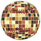 プールタイル、茶色のモザイクタイル、幾何学的パターン ソフトボール (裏面)