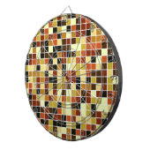 プールタイル、茶色のモザイクタイル、幾何学的パターン ダーツボード (正面右)