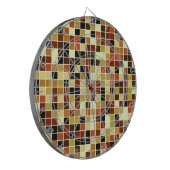 プールタイル、茶色のモザイクタイル、幾何学的パターン ダーツボード (正面左)