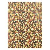 プールタイル、茶色のモザイクタイル、幾何学的パターン テーブルクロス (正面)