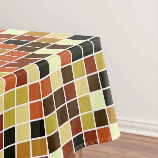 プールタイル、茶色のモザイクタイル、幾何学的パターン テーブルクロス (インサイチュ)