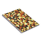 プールタイル、茶色のモザイクタイル、幾何学的パターン ノートブック (右側)