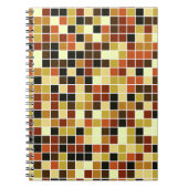 プールタイル、茶色のモザイクタイル、幾何学的パターン ノートブック (正面)
