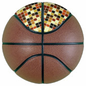 プールタイル、茶色のモザイクタイル、幾何学的パターン バスケットボール (右)