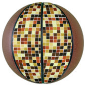 プールタイル、茶色のモザイクタイル、幾何学的パターン バスケットボール (縦)