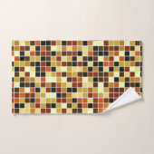 プールタイル、茶色のモザイクタイル、幾何学的パターン バスタオルセット (ハンドタオル)