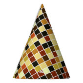 プールタイル、茶色のモザイクタイル、幾何学的パターン パーティーハット (左)