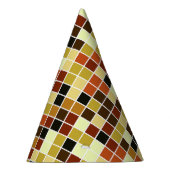 プールタイル、茶色のモザイクタイル、幾何学的パターン パーティーハット (右)