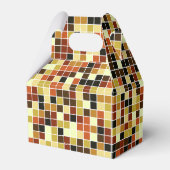 プールタイル、茶色のモザイクタイル、幾何学的パターン フェイバーボックス (正面サイド)
