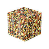 プールタイル、茶色のモザイクタイル、幾何学的パターン フォトキューブ (裏面アングル)