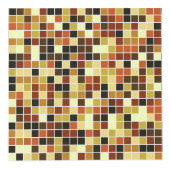 プールタイル、茶色のモザイクタイル、幾何学的パターン フォトキューブ (正面)