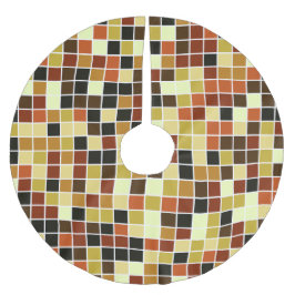 プールタイル、茶色のモザイクタイル、幾何学的パターン ブラッシュドポリエステルツリースカート