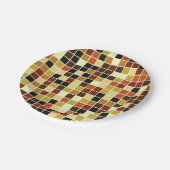 プールタイル、茶色のモザイクタイル、幾何学的パターン ペーパープレート (アングル)