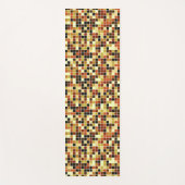 プールタイル、茶色のモザイクタイル、幾何学的パターン ヨガマット (正面)