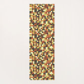 プールタイル、茶色のモザイクタイル、幾何学的パターン ヨガマット (裏面)