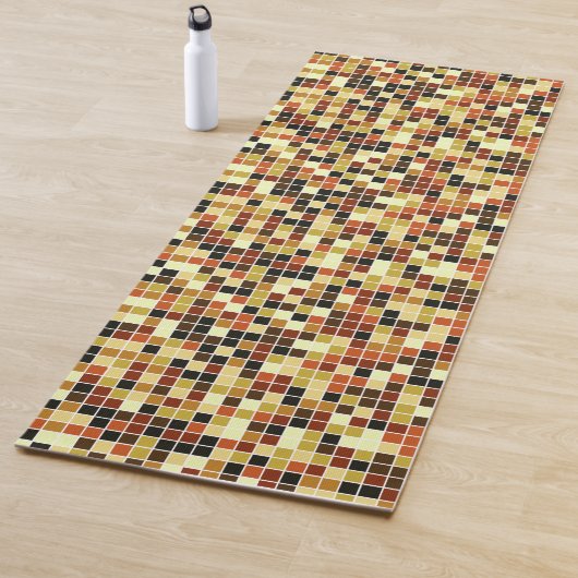 プールタイル、茶色のモザイクタイル、幾何学的パターン ヨガマット (インサイチュ)